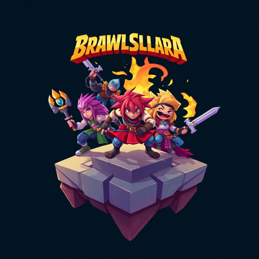 Brawlhalla key art — stylized legends clashing on floating platform