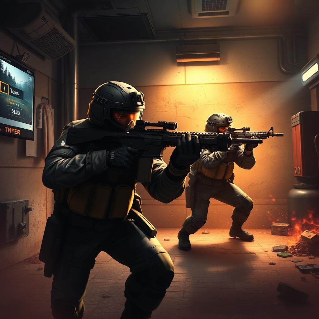 CrossFire key art — special forces breaching a room in a dim corridor