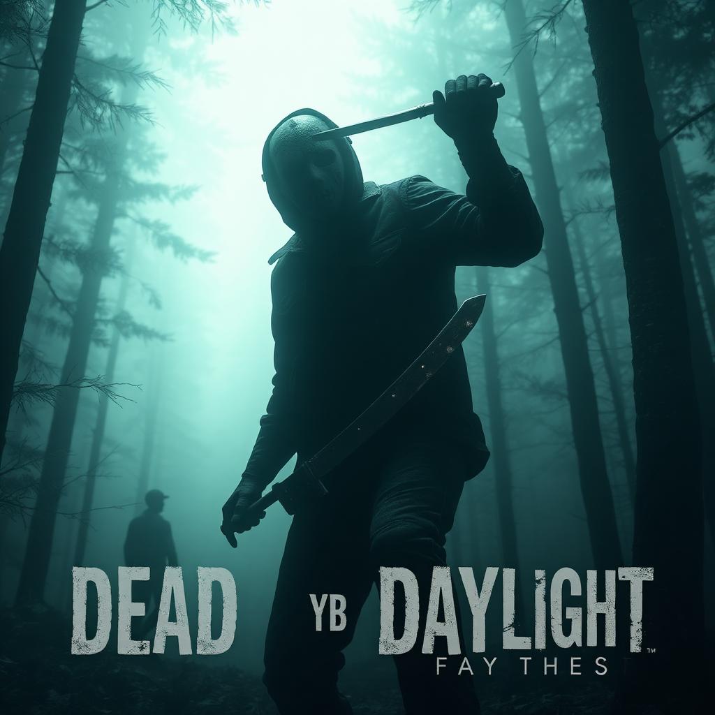 Dead by Daylight key art — masked killer with cleaver in foggy forest