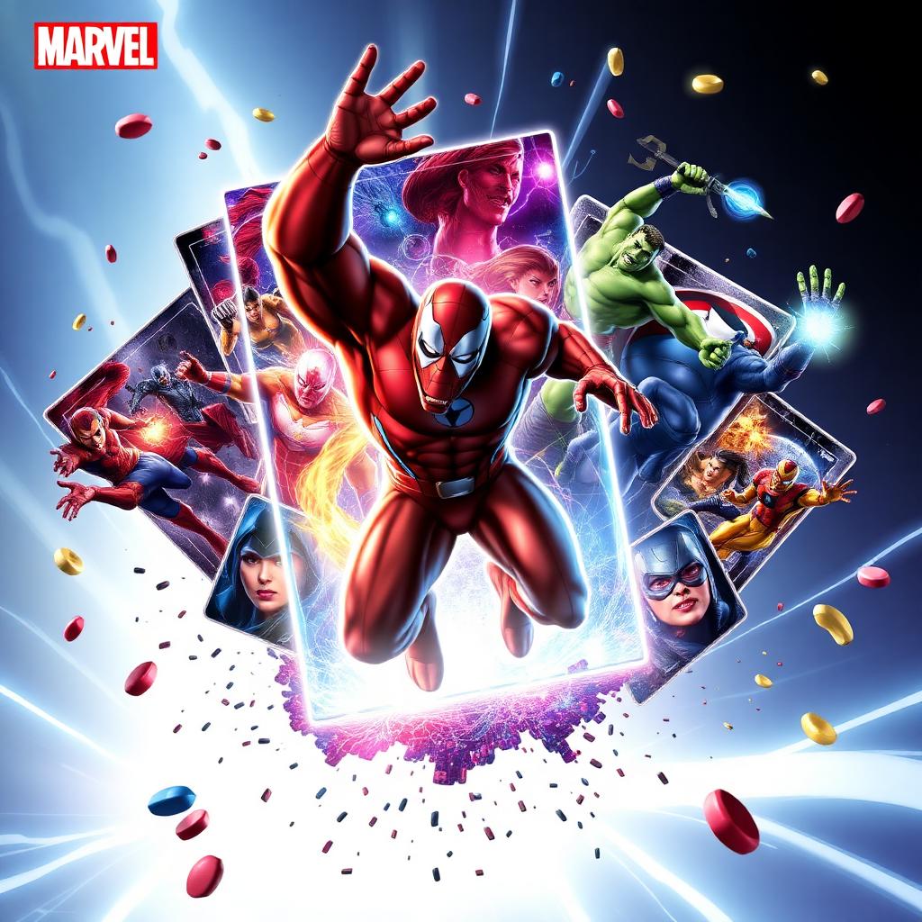 Marvel Snap key art — Marvel superhero cards in dramatic action