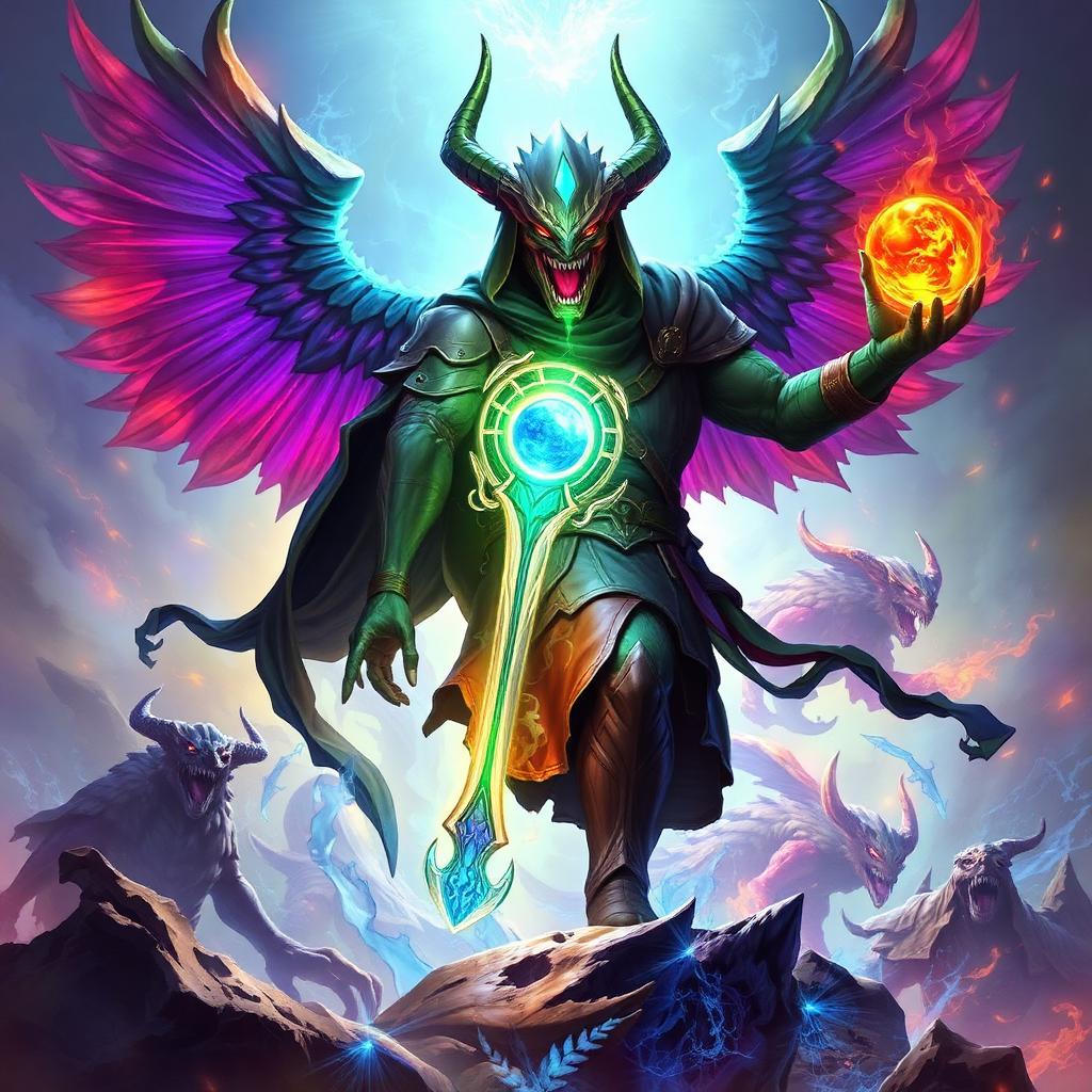 MTG Arena key art — planeswalker casting spell with cards floating