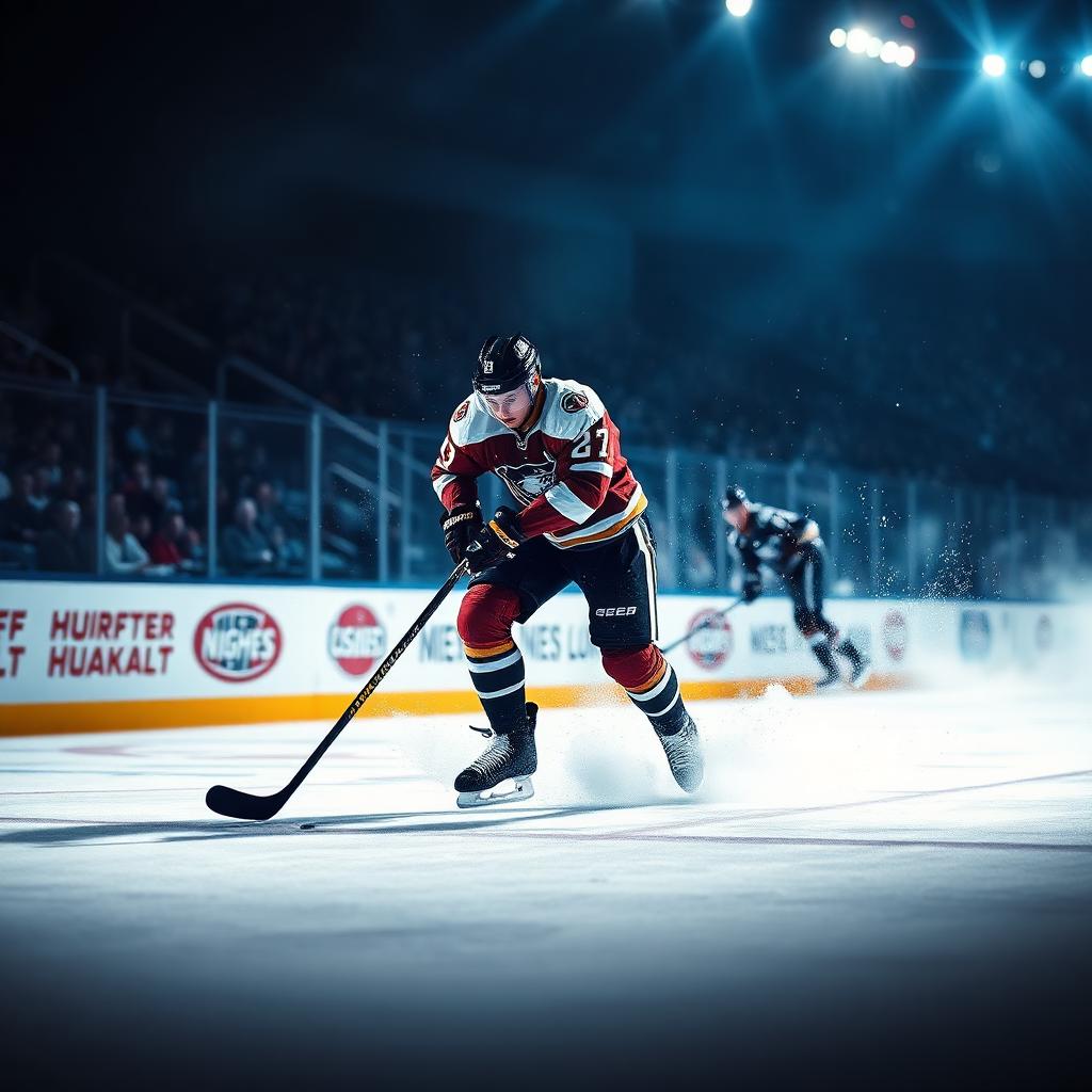 NHL 25 key art — hockey player slap-shot with ice spray