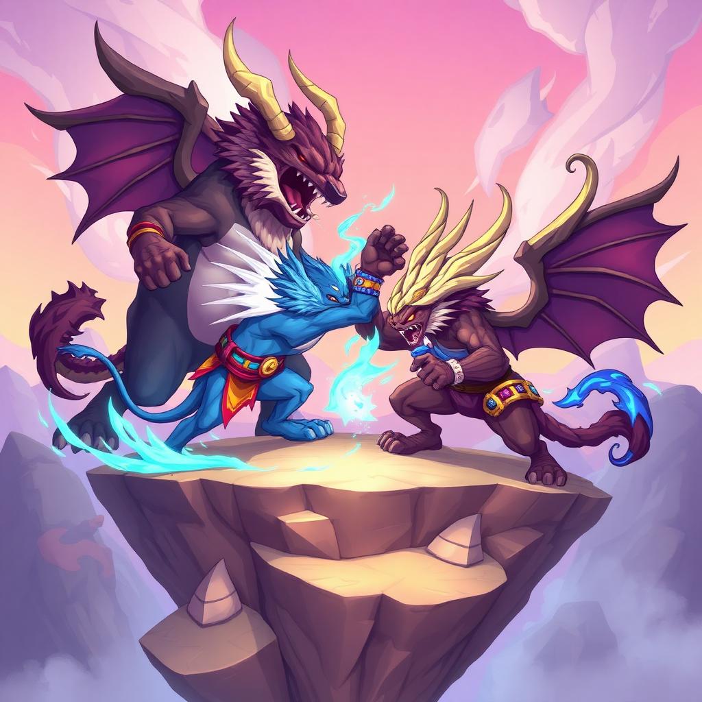 Rivals of Aether II key art — stylized elemental warriors clashing on stage