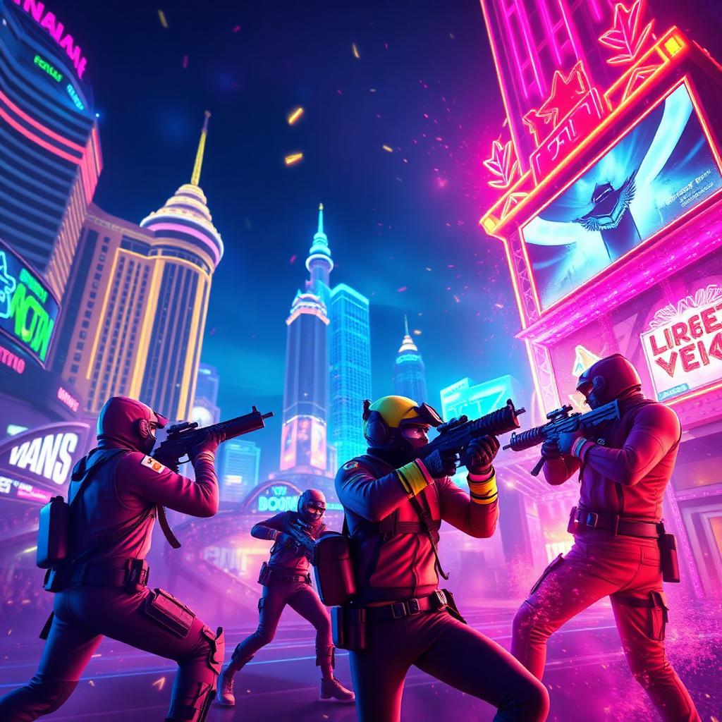 The Finals key art — game-show contestants in destructible arena