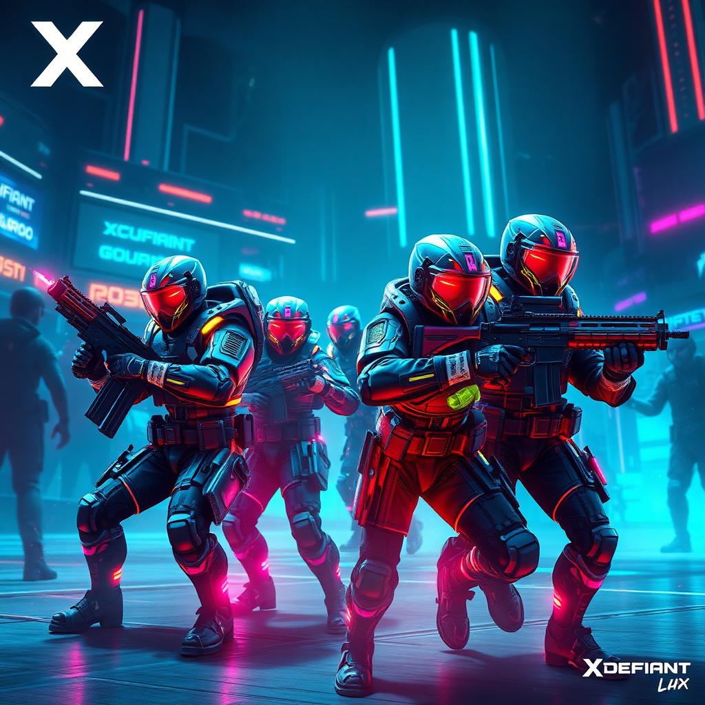 XDefiant key art — Ubisoft faction operator in vibrant urban firefight
